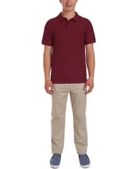 Nautica Young Men Uniform Short Sleeve Double Pique Polo