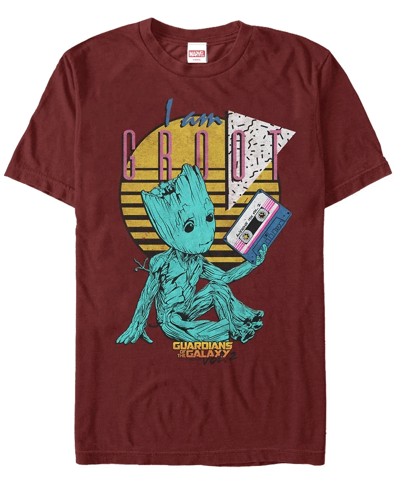 Marvel Men's Guardians of the Galaxy Vol. 2 Curious Groot Short Sleeve T-Shirt