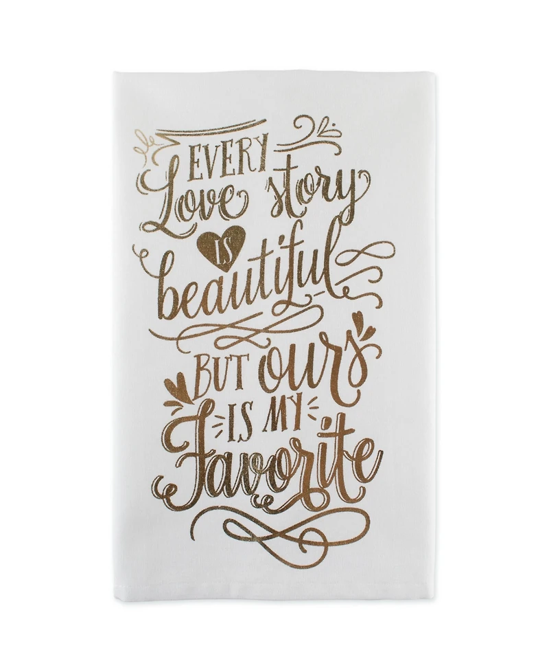 Design Imports Love Story Printed Dishtowel Set of 2