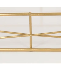 Kate and Laurel Mendel Rectangle Tray with Decorative Metal Rim - 12" x 16.5"