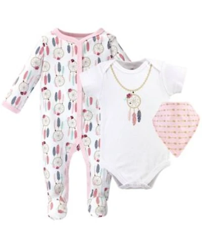 Little Treasure Baby Girls Babys Comfort Play Sleep Set Bodysuit Bib Duo