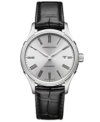Hamilton Men's Swiss Automatic Valiant Black Leather Strap Watch 40mm H39515754