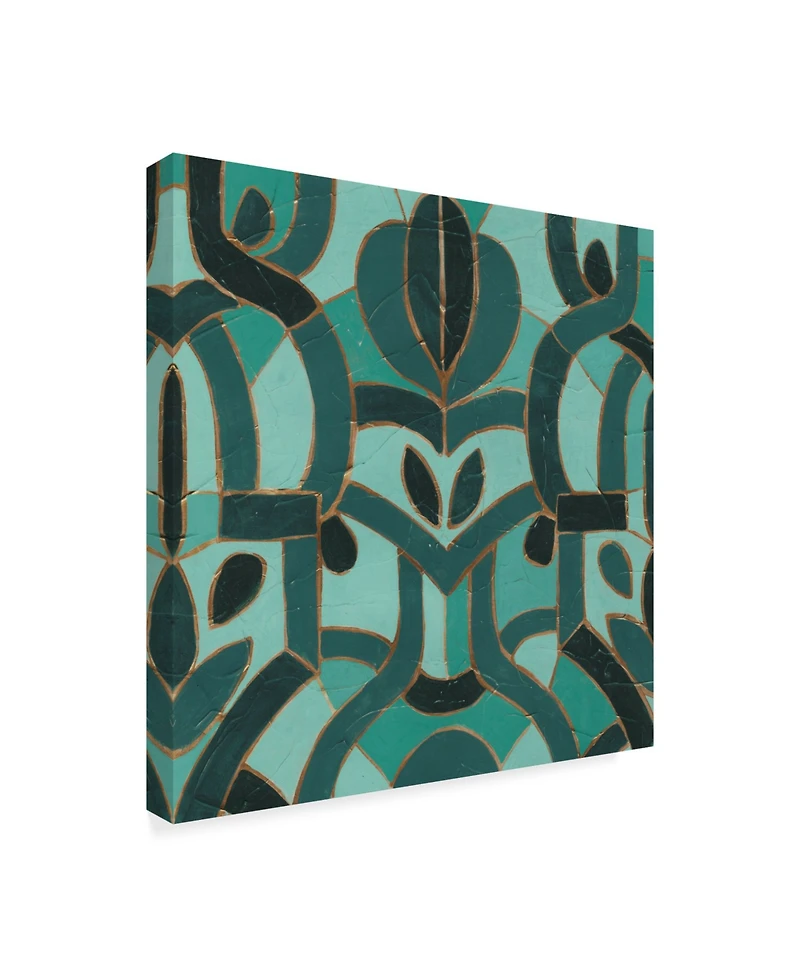 June Erica Vess Turquoise Mosaic I Canvas Art - 15" x 20"