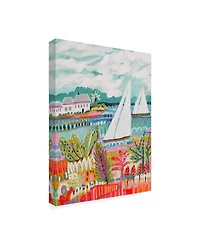 Karen Fields Two Sailboats and Cottage Ii Canvas Art - 20" x 25"