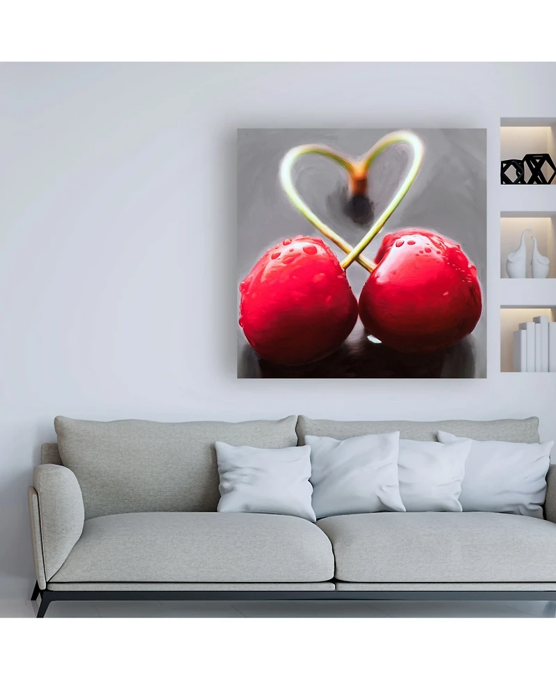 Roderick Stevens Cherry Heart Canvas Art - 15.5" x 21"