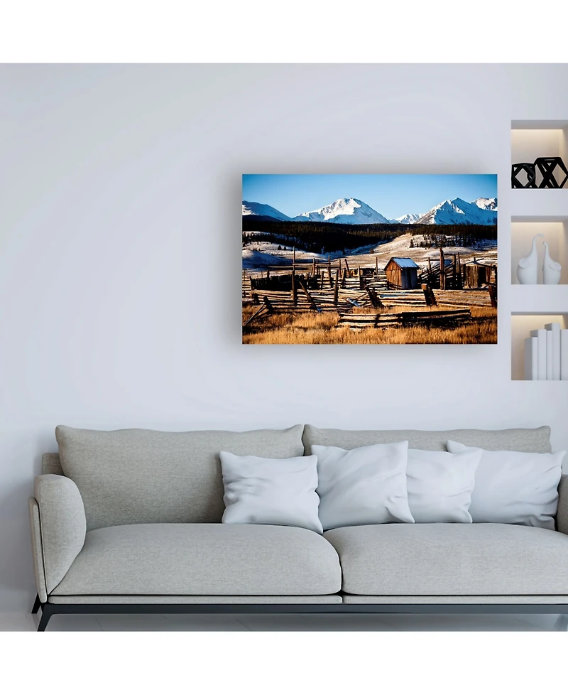Dan Ballard Snowy Corral Canvas Art - 15.5" x 21"