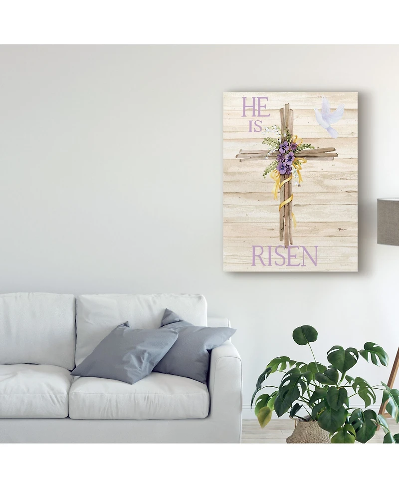 Kathleen Parr Mckenna Easter Blessing Saying Iii with Cross V2 Canvas Art - 15" x 20"