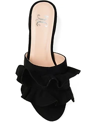 Journee Collection Women's Sabica Ruffle Slip On Dress Sandals