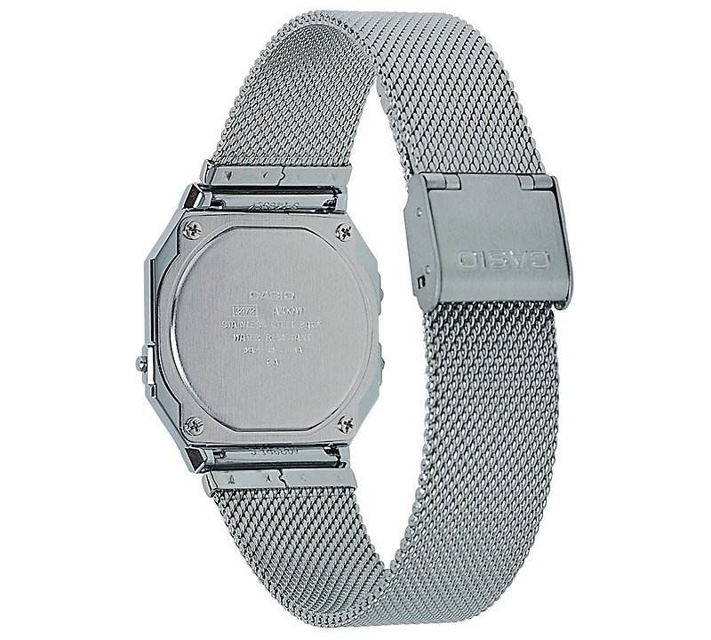 Casio Unisex Digital Stainless Steel Mesh Bracelet Watch 35.5mm