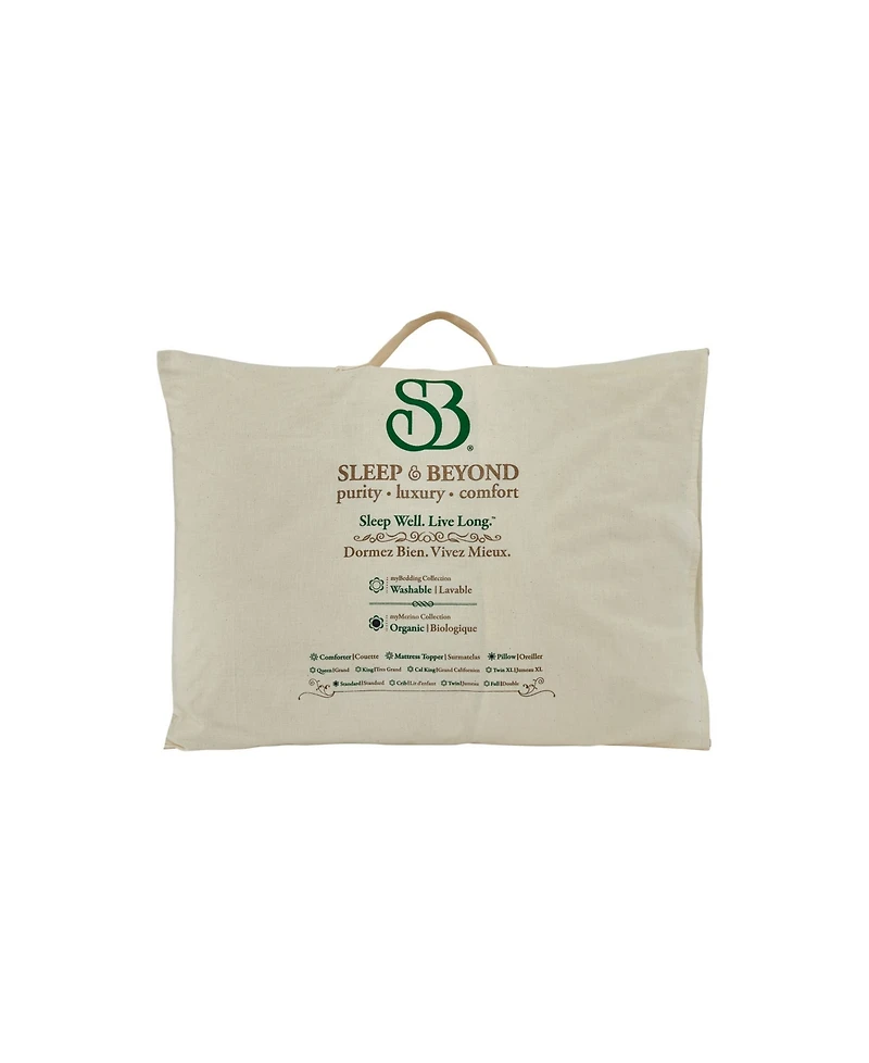 Sleep & Beyond Merino Wool Medium Fill Pillow, Queen
