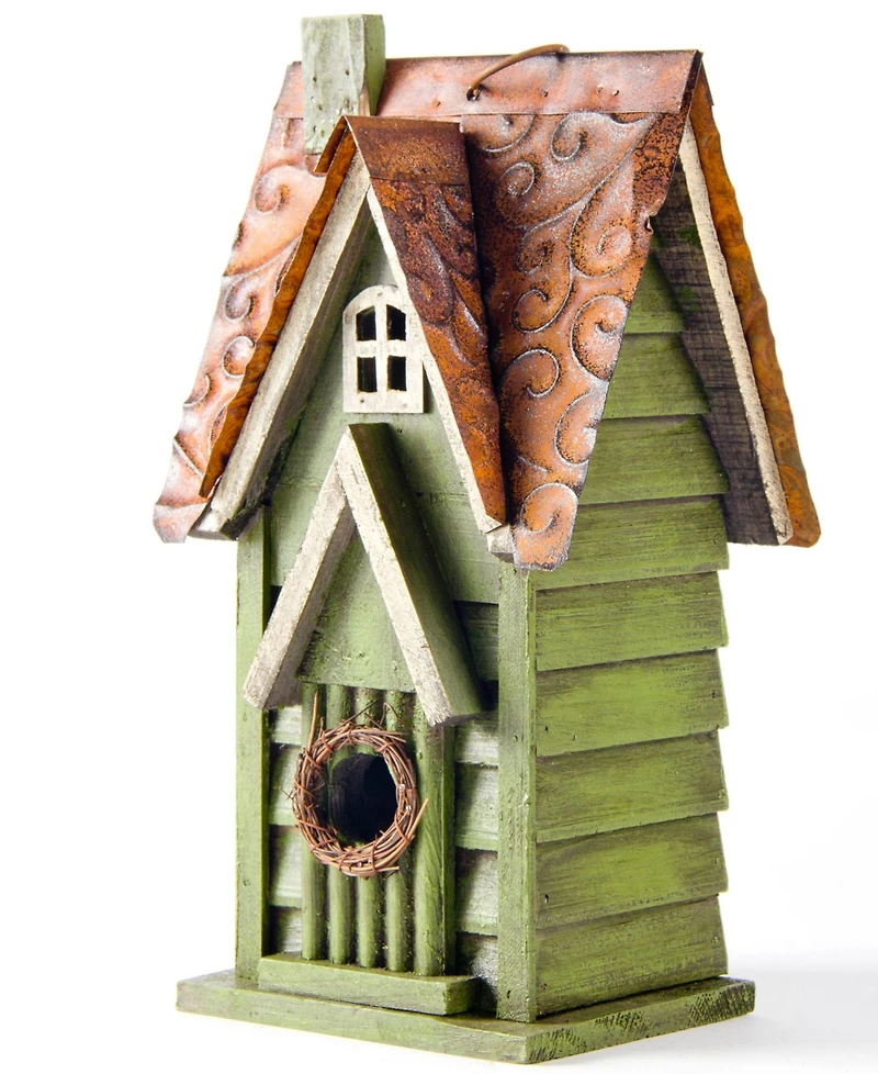 Glitzhome Distressed Solid Wood Birdhouse