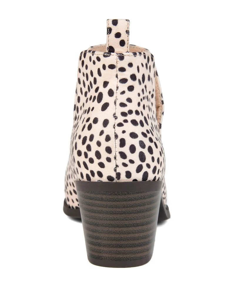 Journee Collection Women's Lola Cut Out Stacked Heel Dress Booties