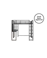 EveryRoom Alix Twin Metal Loft Bed with Desk