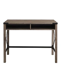 Walker Edison Farmhouse Metal and Wood Desk