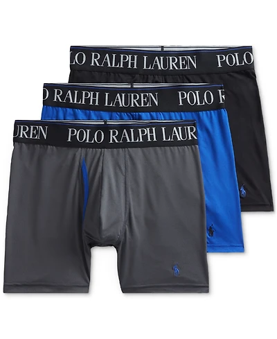 Polo Ralph Lauren Men's 3-Pack 4-d Flex Cool Microfiber Boxer Briefs