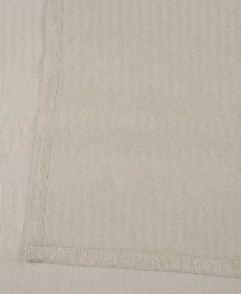 Half Price Drapes Polaris Geometric Patterned Faux Linen Sheer Curtain