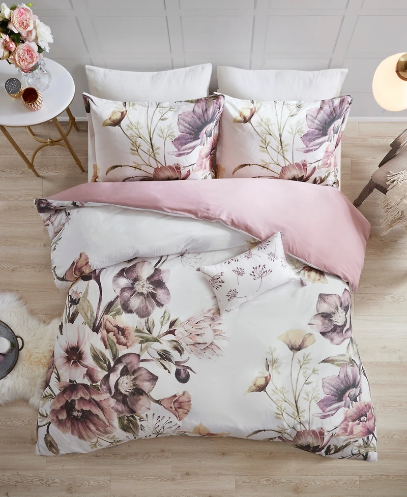 Madison Park Cassandra Cotton 3-Pc. Duvet Cover Set, Full/Queen