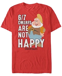 Disney Men's Snow White Statistically 6/7 Dwarfs are Unhappy Short Sleeve T-Shirt