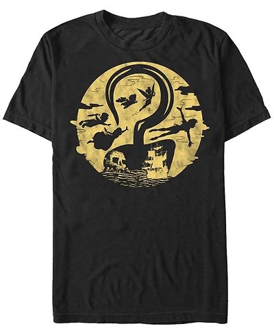 Disney Men's Peter Pan Hook Moon Collage Short Sleeve T-Shirt