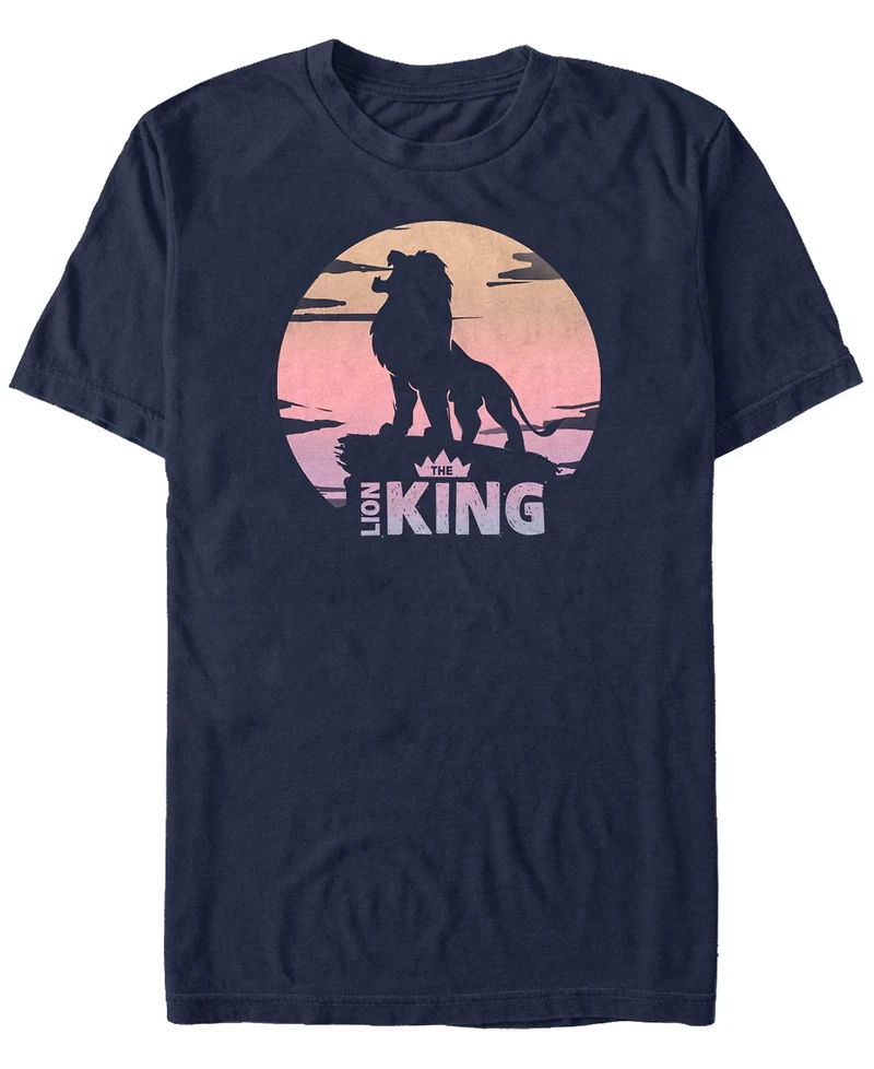 Disney Men's The Lion King Live Action Sunset Pride Rock Poster Short Sleeve T-Shirt