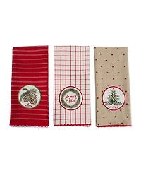 Design Imports Assorted Noel Embellished Dishtowel Set