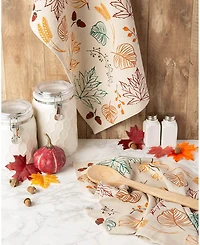 Design Imports Autumn Leaves Printed Dishtowel Set
