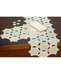 Design Imports Embroidered Snowflakes Table Runner