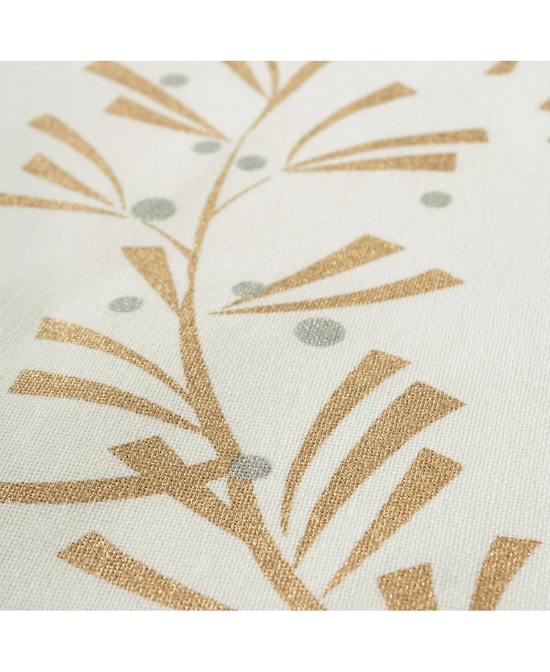 Design Imports Metallic Holly Leaves Table Runner
