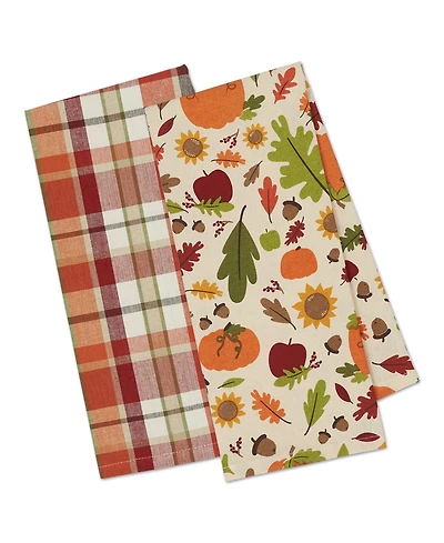 Design Imports Pumpkin Spice Plaid Dishtowel