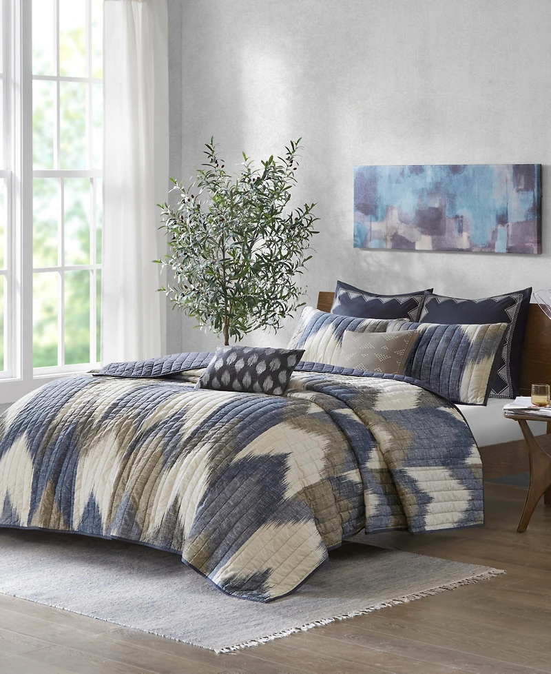 Ink+Ivy Alpine Chevron Stripe 3-Pc. Quilt Set, King/California King
