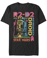 Star Wars Men's Classic Rainbow Retro R2-D2 Astromech Droid Short Sleeve T-Shirt