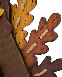 Glitzhome Burlap/Wooden Turkey Table Decor