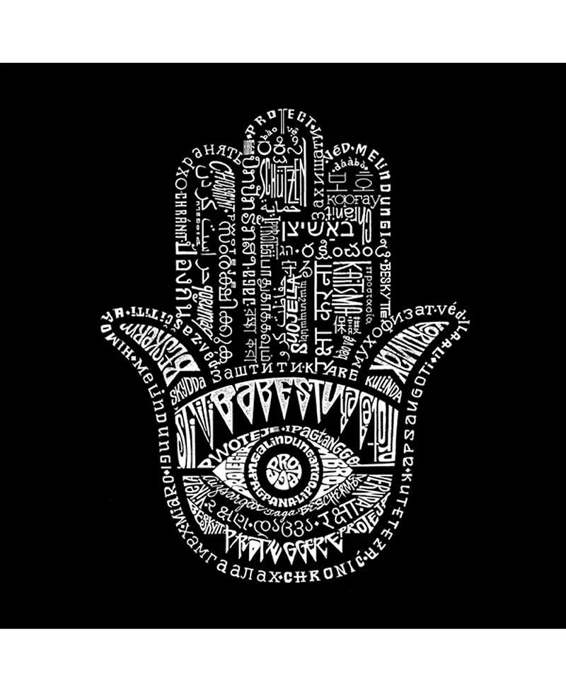 La Pop Art Men's Word Hooded Sweatshirt - Hamsa