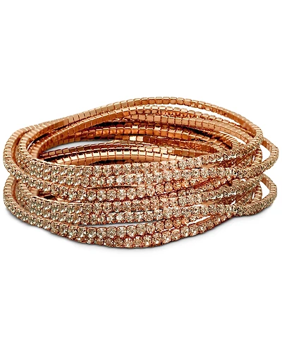 Guess 10-Pc. Set Crystal Stretch Bracelets
