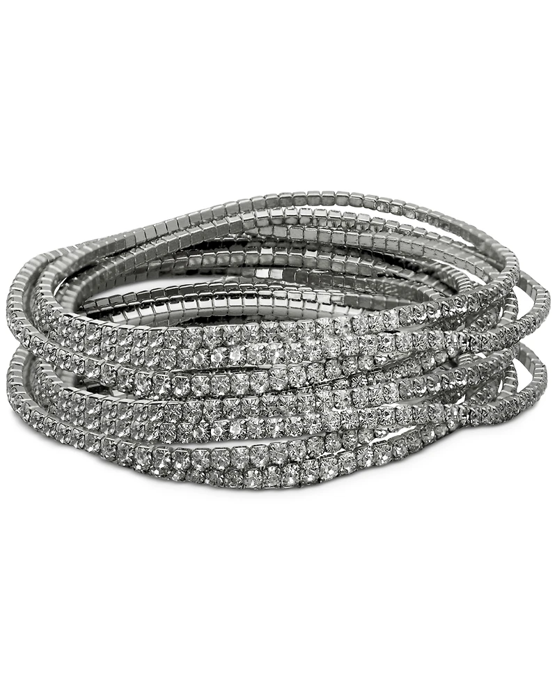 Guess 10-Pc. Set Crystal Stretch Bracelets