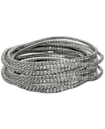 Guess 10-Pc. Set Crystal Stretch Bracelets