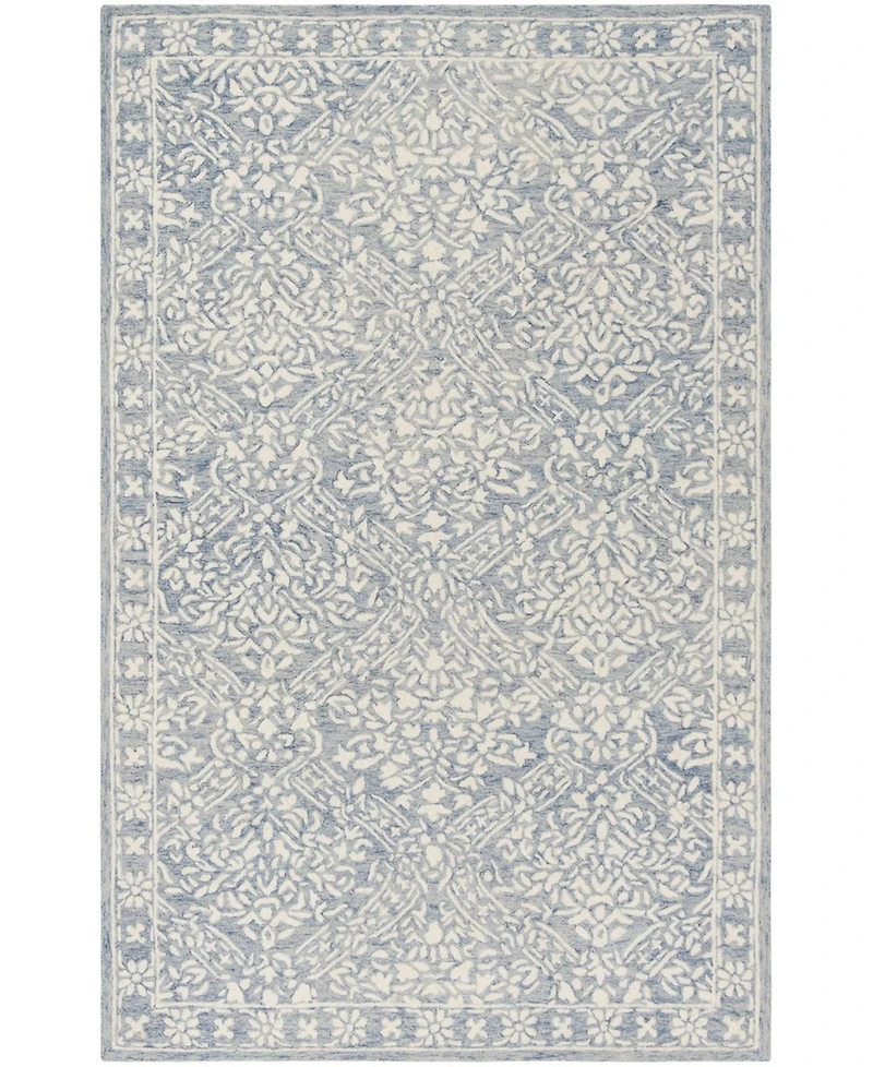 Lauren Ralph Lauren Olivier LRL6935M Blue and Ivory 5' X 8' Area Rug