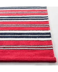 Lauren Ralph Lauren Leopold Stripe LRL2462E Red 8' X 10' Outdoor Area Rug