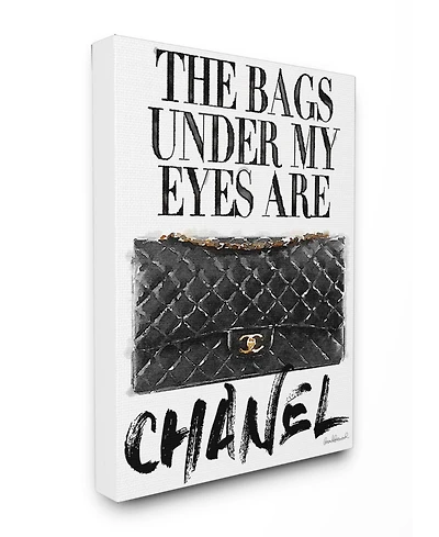 Stupell Industries Glam Bags Under My Eyes Black Bag Canvas Wall Art, 30" x 40"