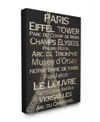 Stupell Industries Home Decor Paris Landmark Typography Art Collection
