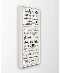 Stupell Industries Grandparents House Rules Canvas Wall Art, 10" x 24"