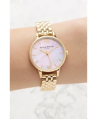 Olivia Burton Women's Gold-Tone Stainless Steel Bracelet Watch 30mm