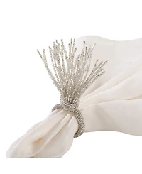 Saro Lifestyle Beaded Spray Design Event Napkin Ring, Set of 4