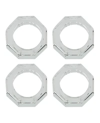 Saro Lifestyle Glass Crystal Octagonal Facet Napkin Ring, Set of 4