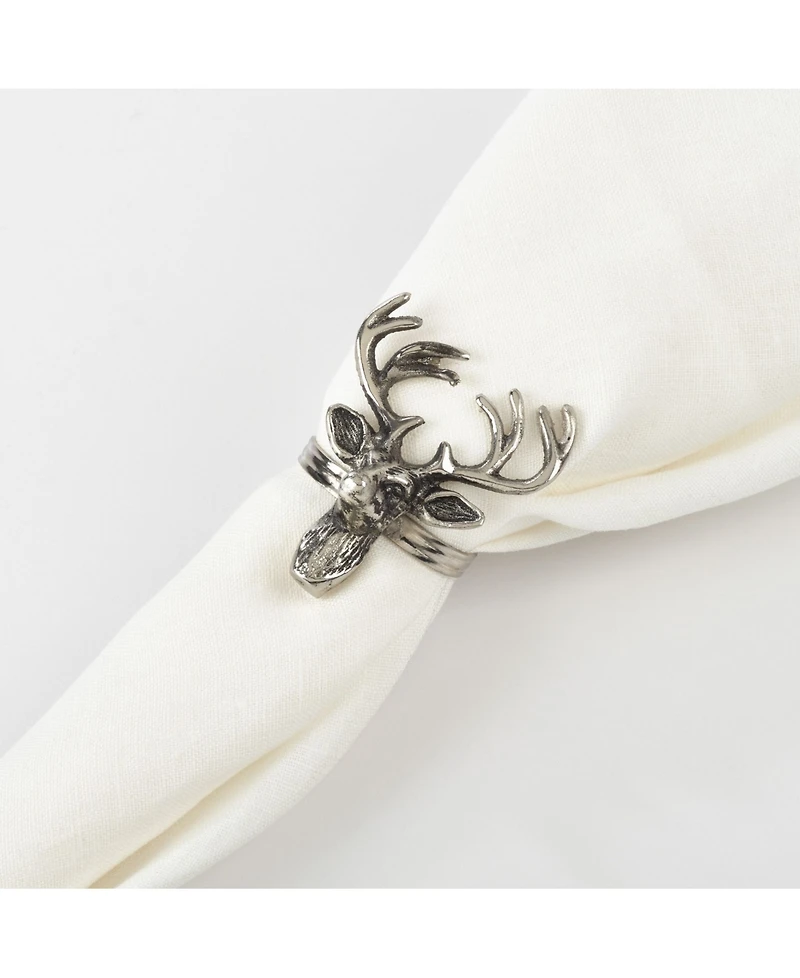Saro Lifestyle Reindeer Design Napkin Ring, Set of 4