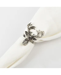 Saro Lifestyle Reindeer Design Napkin Ring, Set of 4