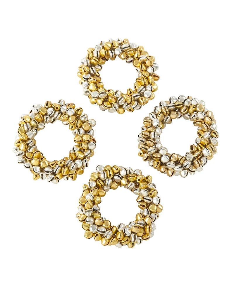 Saro Lifestyle Petite Jingle Bell Napkin Ring, Set of 4