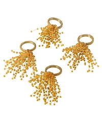 Saro Lifestyle Beaded Spray Design Napkin Ring, Set of 4