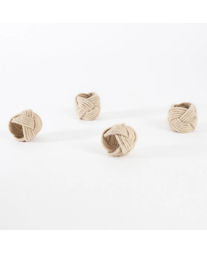 Saro Lifestyle Braided Jute Napkin Ring, Set of 4
