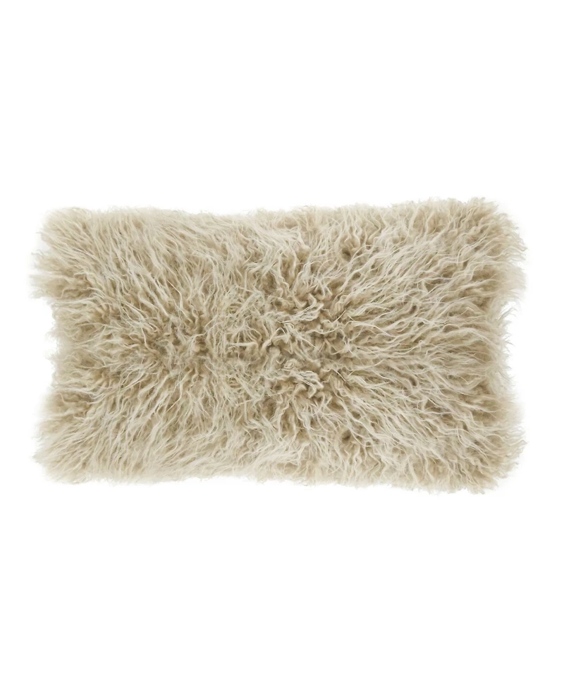 Saro Lifestyle Mongolian Faux Fur Decorative Pillow, 12" x 20"